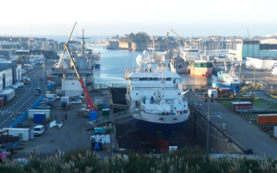 L’Atalante en cale sèche à Concarneau