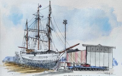 Les croqueurs concarnois : l’art du dessin au cœur du Port de Concarneau, Construction et Réparation Navales 